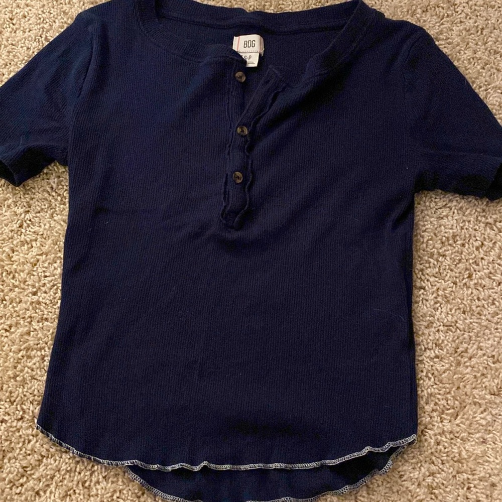 Urban Outfitters BDG Navy Button-Up Top